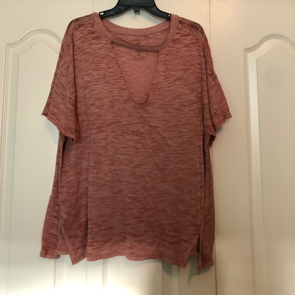 Free People pink short sleeve shirt
